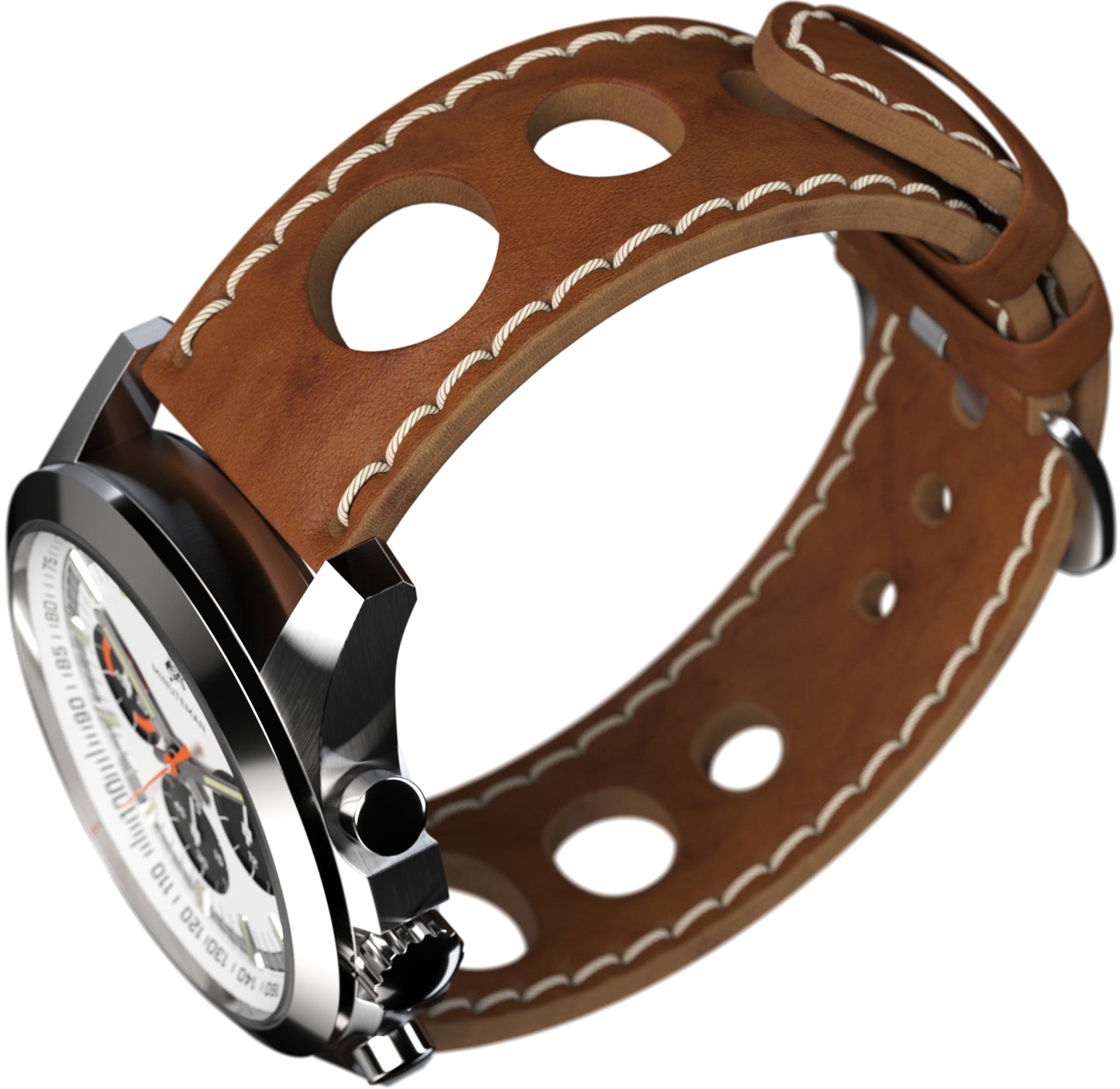 Minuteman Parker Chronograph Panda Dial Wristwatch Brushed