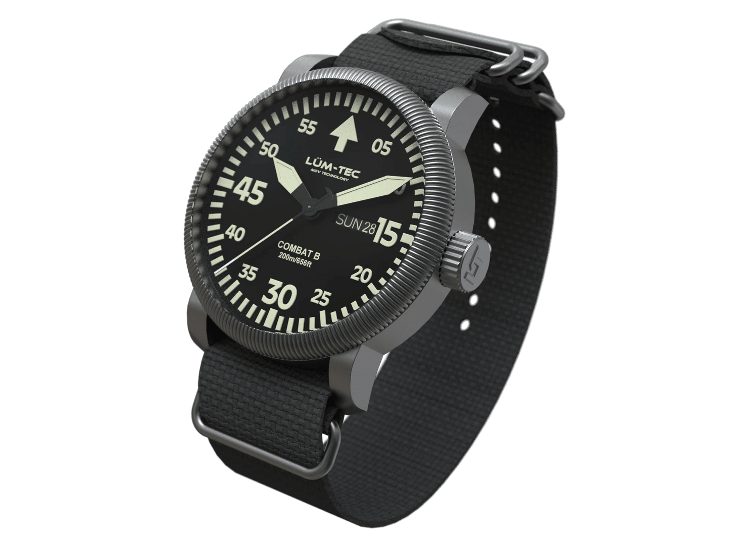 Combat Control Watch Lum-Tec Combat B68 Day-Date | Field Watch with Fully Luminous Day ...