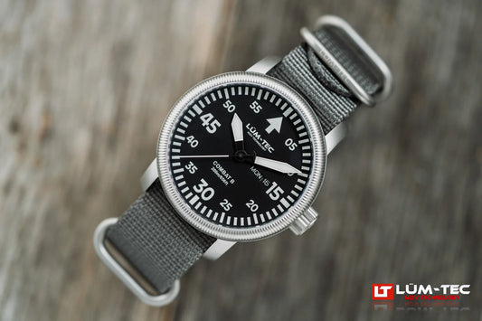 Lum-Tec Combat B67 Day Date Field Watch front dial view