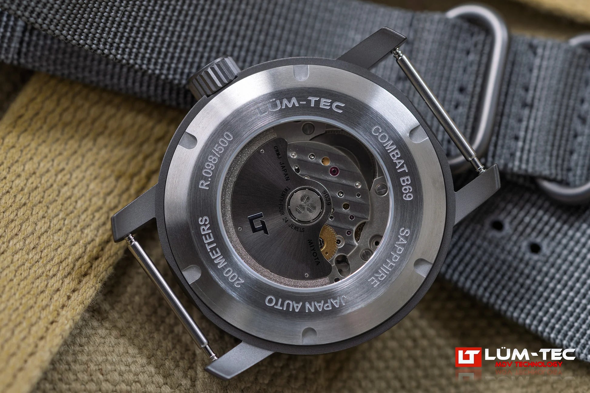 Lum-Tec Combat B69 with black and gray nylon straps gunmetal PVD hardware