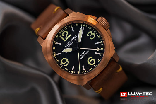Lum-Tec M94 Bronze GMT Watch – Limited Edition Bronze Field Watch – CGA Watches - The CGA Company