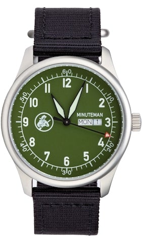 Minuteman A11 Field Watch Powered by Ameriquartz OD Green Dial