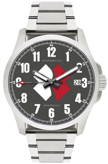 Minuteman Team Rubicon Brushed Bracelet White/Red Logo USA assembled wristwatch